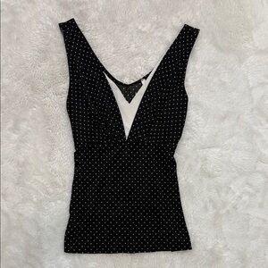 DO+BE Black and White Polka Dot Blouse